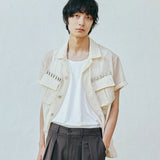 ripstop off duty fatigue shirt ivory