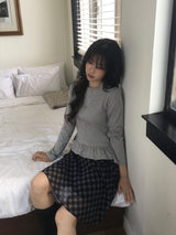 チェック柄ミディスカート