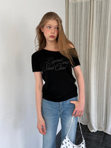 [ORIGINAL] フォーカス オフショルダー グリッター ショートスリーブ Tシャツ