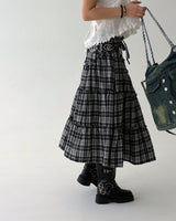 モリガールヴィンテージチェックロングスカート