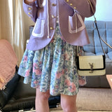 サンタ バーバラ バイオレット フローラル スカート
