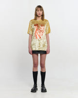 ベルベットプリントオーバーサイズTシャツ _ YELLOW