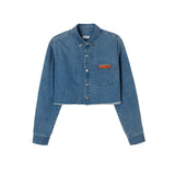 WhyBerry 22AW "Bai with denim" ショートシャツジャケット、レトロフリンジデニムシャツ