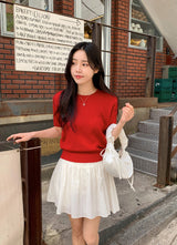 Round Basic Short Sleeve Knit (8color)