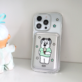 (SET) Star icecream_magsafe jellyhard smartphone case + magsafe card wallet(silver)