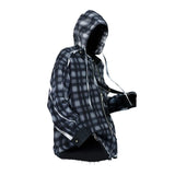 RELABEL (DIGGER SLITS) ダブルレイヤー チェックドメッシュ フェイクツーピース フーディ