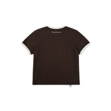 グッドバイブオンリーリンガーTシャツ_ブラウン