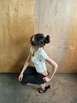 frill crop bolero blouse