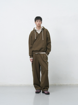 stitch cargo sweat pants - khaki        