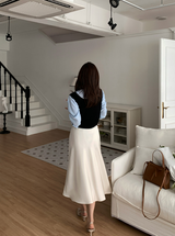 Voile Flare Satin Skirt / 6 Colors