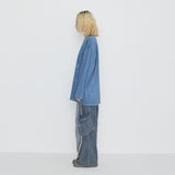 イントゥザギャラクシーピグメント長袖Tシャツ Light Blue