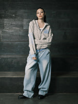 RAW CUT DENIM PANTS (LIGHT BLUE)