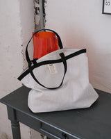 Pinstripe Shopper bag Ivory