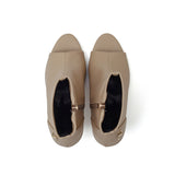 ニューオープントゥスリムアンクルヒール(Beige)