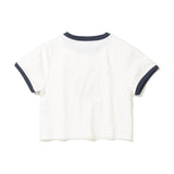 Life is a Peach Crop Ringer T-Shirt_White