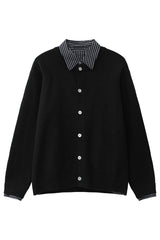 Striped Layered Look Knit Cardigan