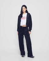 25FW WOMAN ベルベットフーディージャケット ブラック