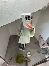 [prts made] パジャマヘッドバンドオーバーサイズドフーディショートローブ (Tumble-Washed)