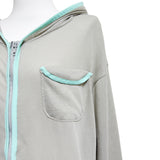(2color) Piping Mesh Hood Zip-Up