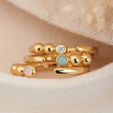 [Worn by Han Hyo-joo, SoYou, Bvlgari Min-young] Ball Cubic 925 Silver + Rhodium Plating Adjustable Size Ring R045-01G-CZ