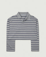 Row Stripe Crop Tee [gray]