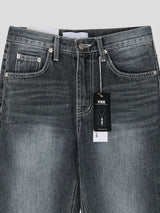 +5cm Grayish Blue Stone Bootcut Denim Pants (236)