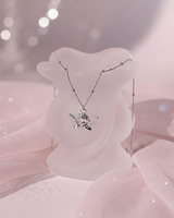 [IDLE Shuhua Necklace] プチエンジェルカラーボーンネックレス- シルバーカラー