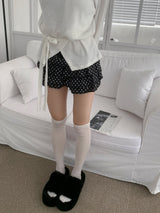 DOTINA Ruffle Dot Mini Pants Skirt (Black)