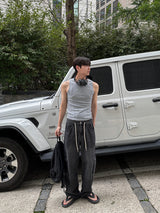 String Wide Cargo Denim PT