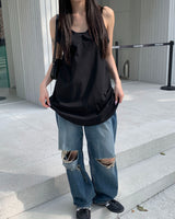 Denim damage pants