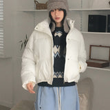 Yukan Matt Basic Oversized Fit Short Padded Jacket