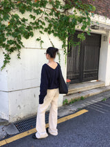 ツウィルコットンブーツカットパンツ (2color)