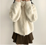 Hani cozy high neck button cardigan