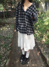 Shiro Lace Tiered Banding Midi Skirt