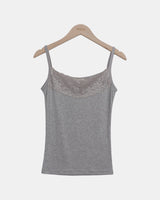 Pnel Lace Strap Sleeveless Top