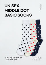 [3PACK] 1507 UNISEX DOT BASIC SOCKS - middle dot snow white colorpack