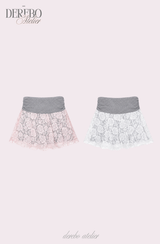 lace plum banding pants skirt