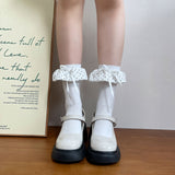 French Polka Dot Bubble Frill Ribbon Socks
