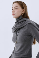 CAPE T-SHIRT COMBI SETUP_CHARCOAL
