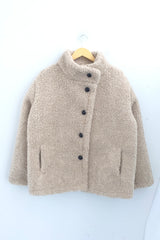 highneck puffy fur jacket