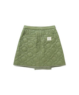 Women’s Clover Heart Quilted Wrap Mini Skirt Olive