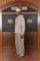 SHELL BUTTON KNIT HOOD OATMEAL
