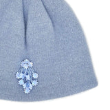 Drop Bead Angora Short Beanie [Blue]