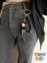 Extremely prosperous red and black bag hanging