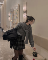 Checked mini skirt