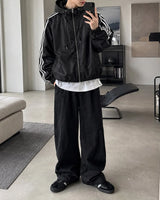54172 Two-Way Double-Line Hooded Windbreaker (2 colors)
