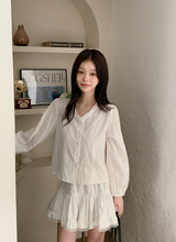 #AR Frill Lace Pintuck Blouse