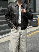 Kai zipper leather jacket