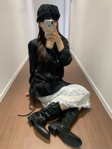 Square toe buckle boots  (3color)