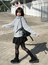 Corning Muffler Button V-Neck Knit Set